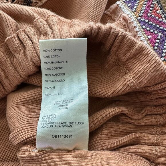 Free People S Cross Country Boho Embroidered Sienna Bell-Sleeve Top - Picture 7 of 12